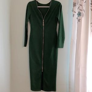 Green midi dress